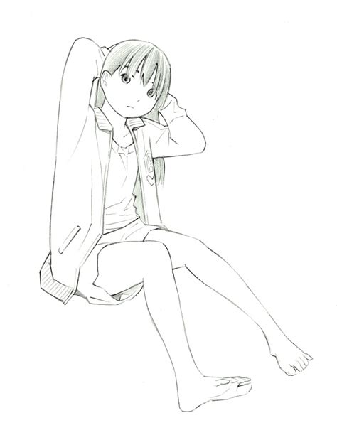 Yoshitomi Akihito Original 1girl Barefoot Feet Long Hair