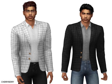 The Sims Resource Check Wool Blazer