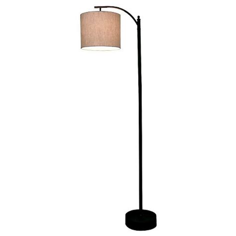This floor lamp features a hanging shade to add a sense of style and modern flair to your living room or bedroom. Black Downbridge Floor Lamp with Tan Shade - Threshold : Target