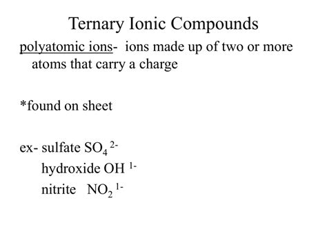 Rules For Naming Ternary Ionic Compounds