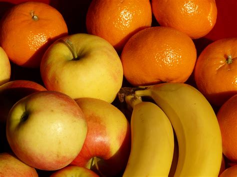 Colorful Oranges Apple Bananas And Tangerines Free Image Download