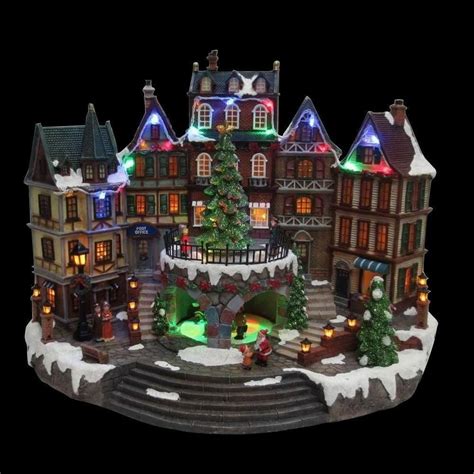Christmas Village House Lighted Musical Holiday Downtown Animated Light