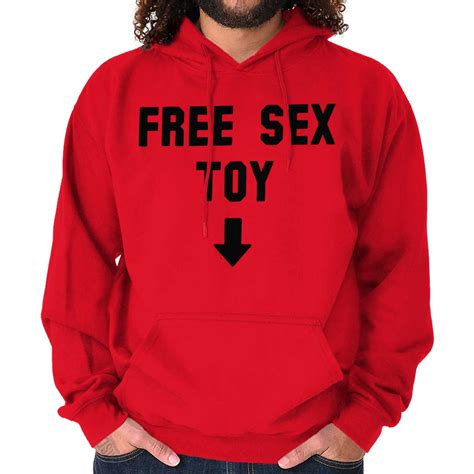 Free Sex Toy Funny Sexual Sarcastic Naughty Mens Long Sleeve Hoodie