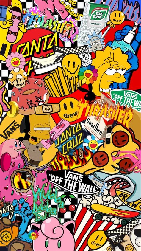 Stickers Wallpaper🛹⛓️ Graffiti Wallpaper Iphone Hippie Wallpaper