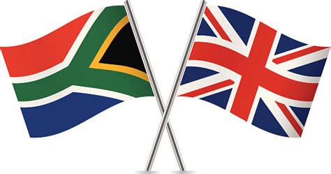 British And South African Flags Vector Stock Illustration Download