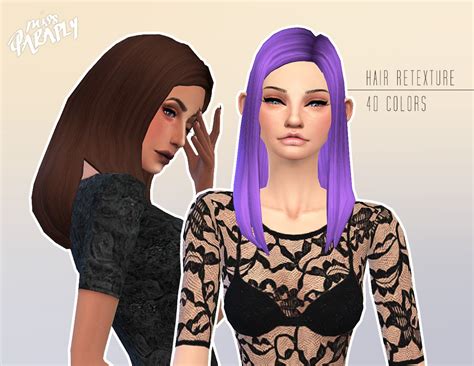 Sims 4 Hairs Miss Paraply Mystuff`s Straight Hairstyle Retextured