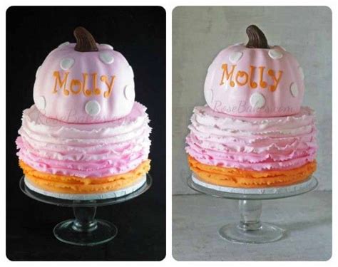 Pink Pumpkin Cake With Ombre Ruffles And Some Party Pics Pumpkin