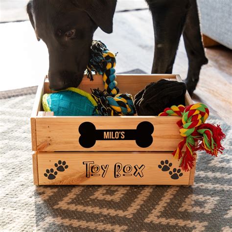 Dog Toy Box Personalised Dog Toy Crate Dog Toy Storage Etsy Uk