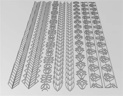 Henna Inspired Perforated Strips With Patterns 3d Model 3d Printable
