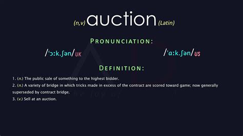 Auction Meaning And Pronunciation Audio Dictionary Youtube