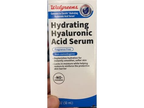 Walgreens Hydrating Hyaluronic Acid Serum Fragrance Free 1 Fl Oz30