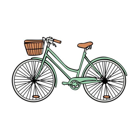 Minty Green Bike Drawing Bike Drawing Bicycle Drawing Green Bike