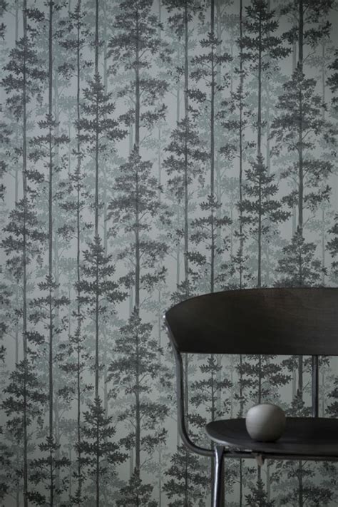 Pine By Engblad And Co Grey Green And Black Wallpaper Wallpaper