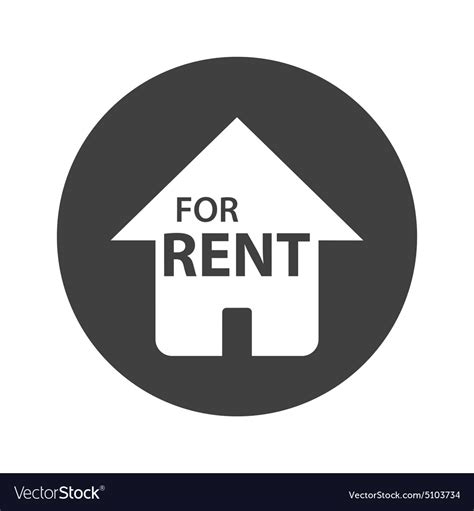 Monochrome Round For Rent Icon Royalty Free Vector Image