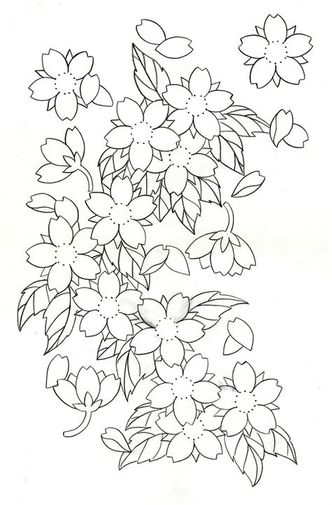 Cherry Blossom Drawing Outline At Getdrawings Japanese Flower Tattoo