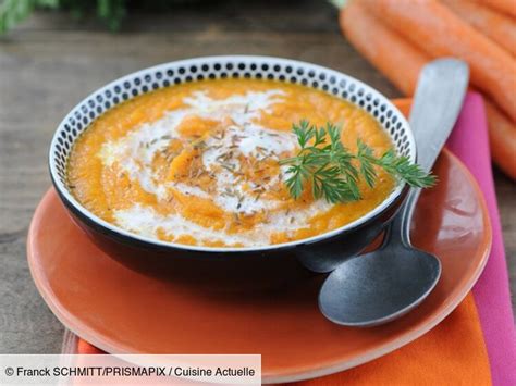 Velouté de carotte au cumin recette sur Cuisine Actuelle