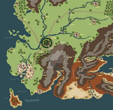 Westeros Map The Reach Westeros Map Game Of Thrones Books Westeros