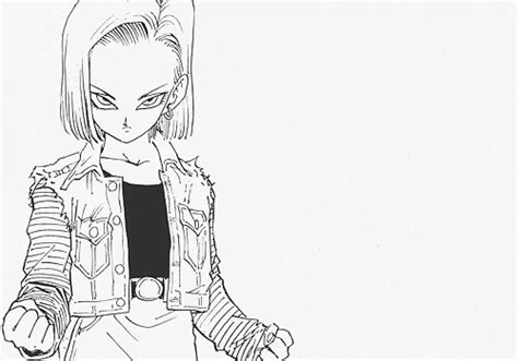 Happy Android 18 Coloring Page Anime Coloring Pages