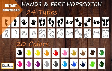 Hands And Feet Hopscotch Printable Pdf Printable Word Searches