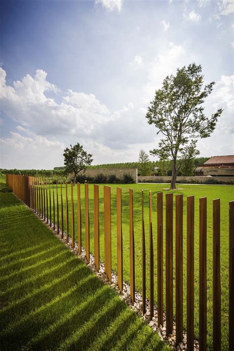 Corten Steel Fence Le Monde Winery In Italy By Alessandro Isola Fence