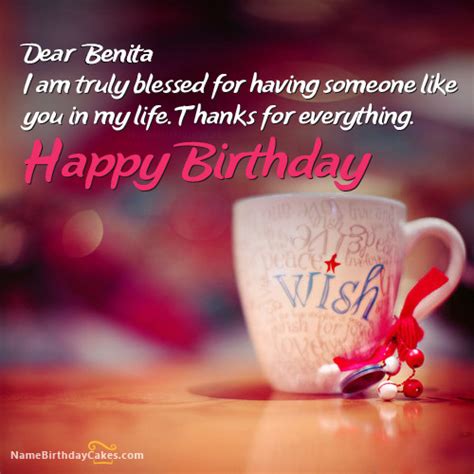 Happy Birthday Benita Cakes Cards Wishes