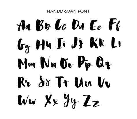 Dibujado A Mano Conjunto De Letras Alfabeto De Vectores Tipografia
