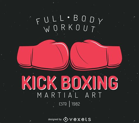 Kick Boxing Badge Logo Template Vector Download