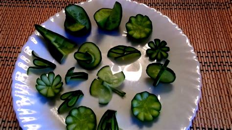 10 Life Hacks How To Make Cucumber Flower Garnish Design And Art In