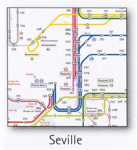 Seville Transport Map Spain Bus Map Map Stop Top