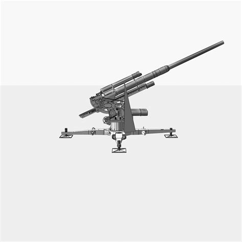 3d Model Of 88 Gun Artillery Flak