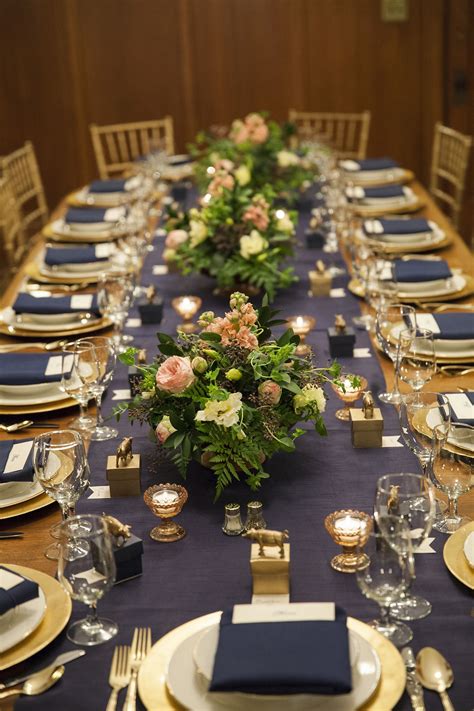 Undefined Dinner Party Table Wedding Table Settings Blue Wedding
