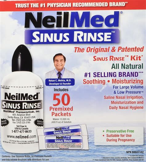 Neilmed Sinus Rinse Complete Kit 50 Count Amazonca Health