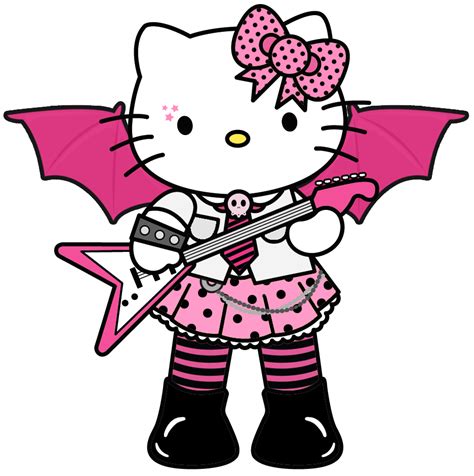 A Hello Kitty Holding A Guitar In Her Hand