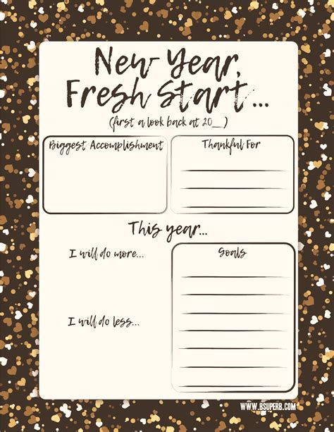 New Years Resolution And Goal Printable B Superb