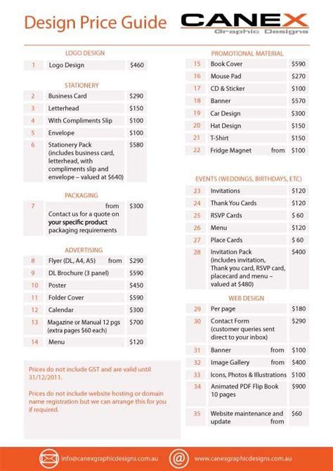 Graphic Design Price List Pdf Haravgi Pdf