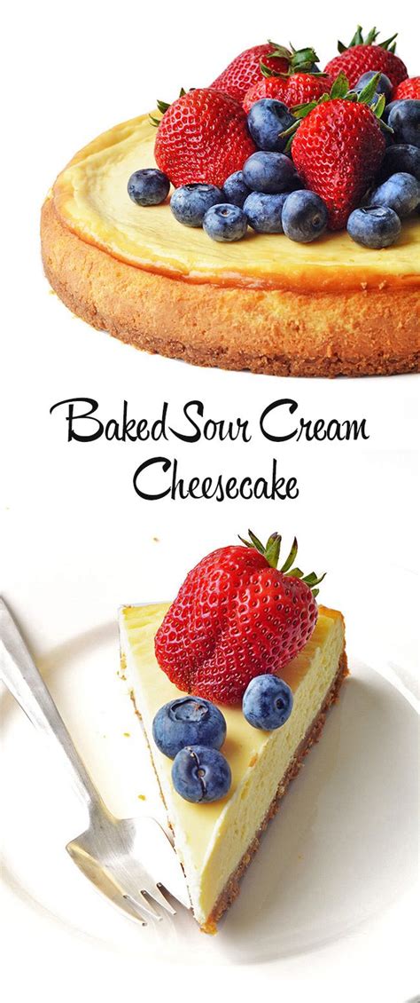 The original juniors recipe used no sour cream. Baked Sour Cream Cheesecake with Berries | Recipe (With ...