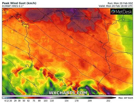 Cyklon Willy Zbli A Si Do Polski B D Wichury Z Wiatrem Do Km H