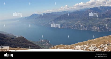 Lake Garda View From Monte Baldo Italy Stock Photo Alamy