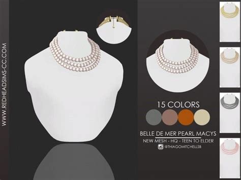 Pearl Necklace By Thiago Mitchell At Redheadsims The Sims 4 Catalog