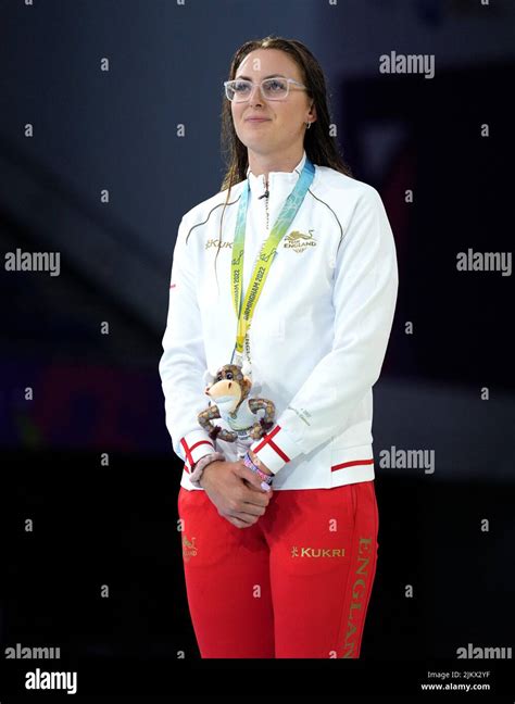 Englands Jessica Jane Applegate With The Silver Medal After The Womens 200m Freestyle S14