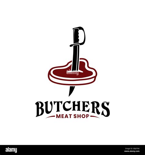 Sword Knife Blade Stab Meat For Slaughterhouse Logo Or Butcher Shop
