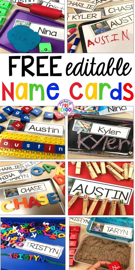 Free Editable Name Cards To Teach Little Learners Their Name