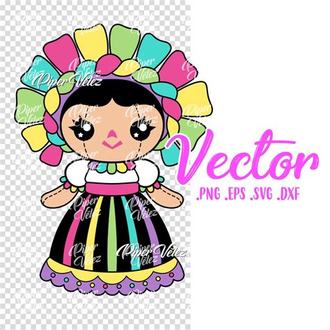 Mexican Doll Clipart Png Svg Vector Muñeca Lele Etsy México