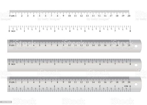 Realistic Wooden Ruler Metric Imperial Rulers Centimeter And Inch