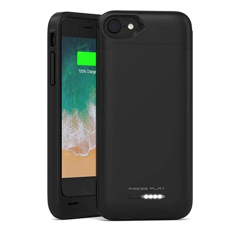 Iphone 8 Battery Case With Qi Wireless Charging Apple Certified Press Play Nero 3100mah Slim