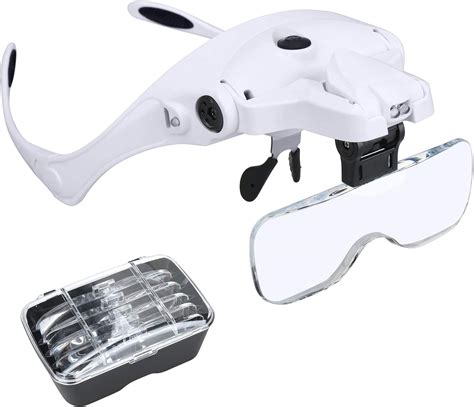Rechargeable Led Head Magnifier Hands Free Headband Magnifying Glass