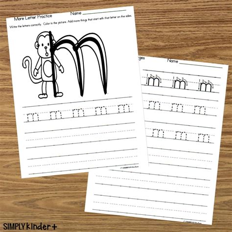 Lowercase Letter M Alphabet Practice Pages Simply Kinder Plus