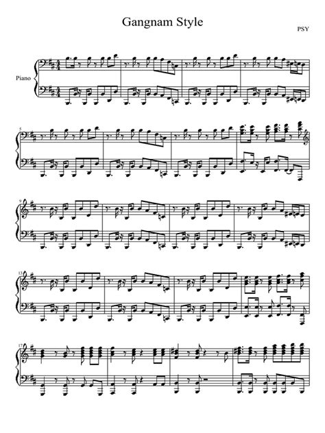 Gangnam Style Piano Music Sheet Compress Pdf