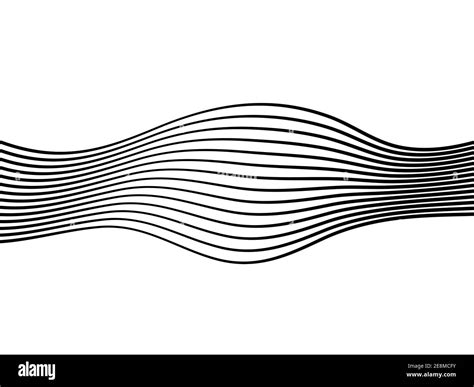 Abstract Black Wave Line Element Art Linear Vector Illustration
