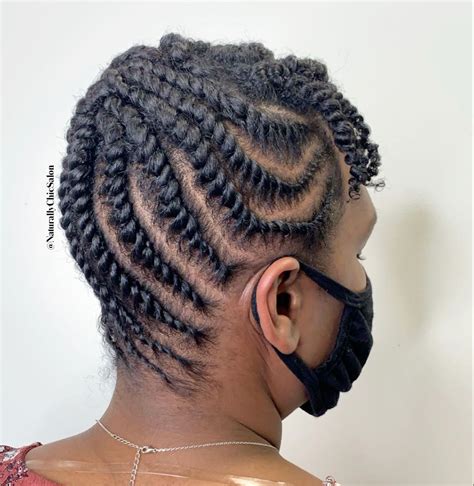 Flat Twist Updo Style Curly Hair Salon Natural Hair Salons Flat Twist